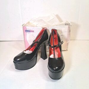 Rubies Secret Wishes Black Mary Jane Platform Shoes Women Sz 7-8 Costume Heels